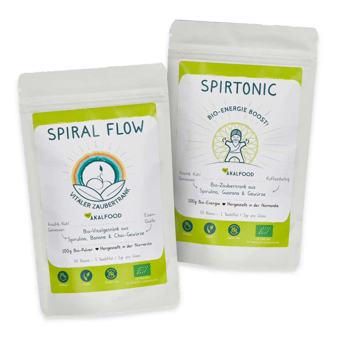 AKAL Food Energie Balance Set: Spiral Flow und Spirtonic mit Spirulina von Algenmarkt