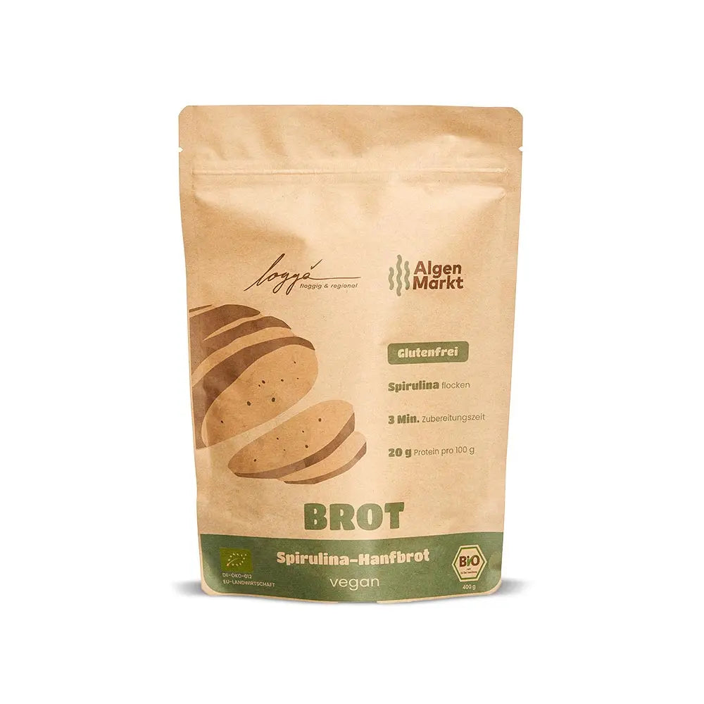 Bio Spirulina-Hanfbrot Backmischung 400g von Algenmarkt, glutenfrei und vegan