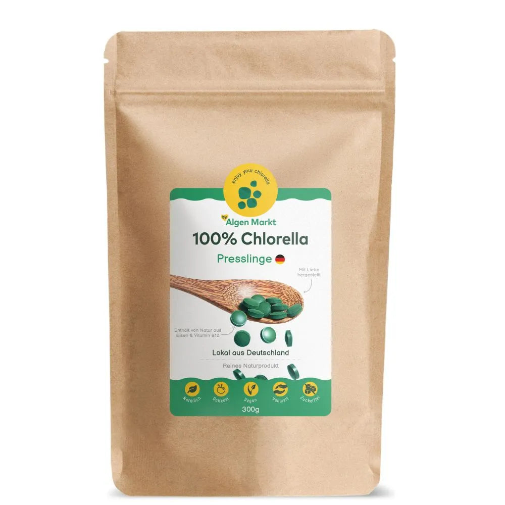 Chlorella-Algen aus Deutschland in Presslingen, 300g Beutel für 3 Monatskur