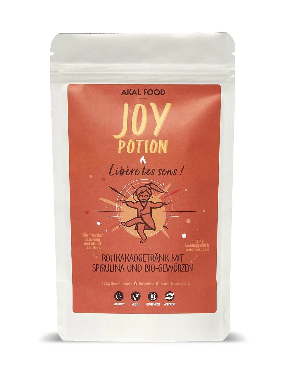 Joy Potion Rohkakaogetränk 125g mit Spirulina und Bio-Gewürzen von Algenmarkt