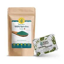 Spirulina Haarpflege-Set von Algenmarkt: Bio Spirulina Pulver und Spirulina Haarseife