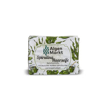 Spirulina Haarseife von Algenmarkt mit Grapefruitduft im Algen-Papier verpackt