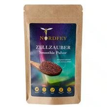 Zellzauber Smoothie Pulver von Nordfey 50g im Kraftpapier-Standbeutel mit buntem Label